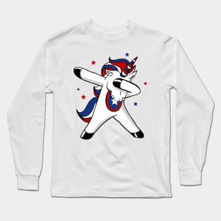 USA Dabbing Unicorn Long Sleeve T-Shirt